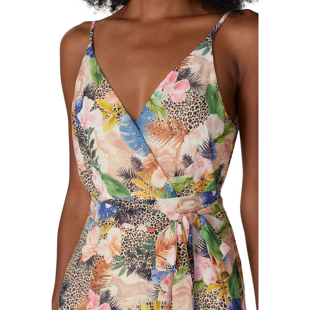 Hutch Leah Wrap Maxi Dress Sunset Floral Safari Print Boho Size M - Picture 5 of 14
